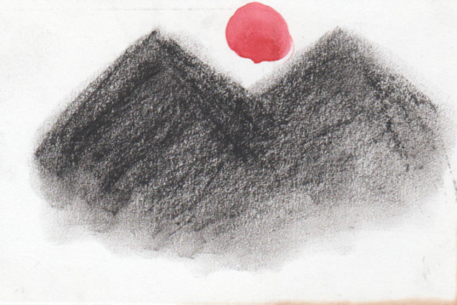 Dessins charbon et peinture sur papier par Jeong Hee
